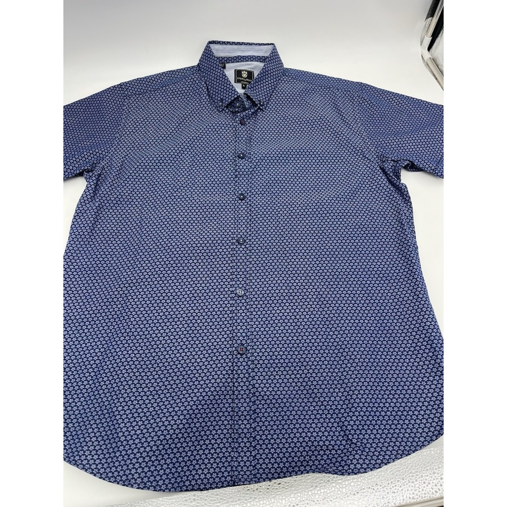 Steel & Jelly London Shirt Mens XL Blue Geometric Button Up Casual